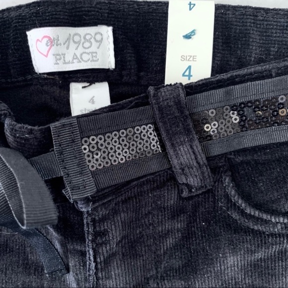 🌸New🌸 The Children’s Place Corduroy Pants S. 4 5 6 6X/7 8 Sequin NWT - Picture 2 of 5